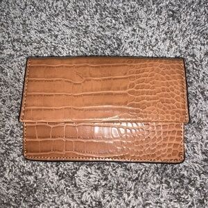 Zara Woman Faux Alligator Embossed Belt Bag/Fanny Pack Brown